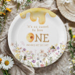Sweet to Bee One Niedlich Honey Girl Erster Geburt Pappteller<br><div class="desc">Ich finde,  dass ich Niedliche und lustige Teller zum ersten Geburtstag habe! Mit einem Bienenthema. Bitte lesen Sie die Kollektion für alle Artikel,  die wir zur Verfügung haben.</div>