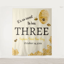 Sweet To Bee Three Third Birthday Bees Honeycomb