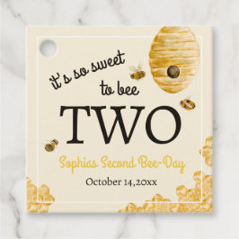 Sweet To Bee Two Second Birthday Bees Honeycomb Geschenkanhänger