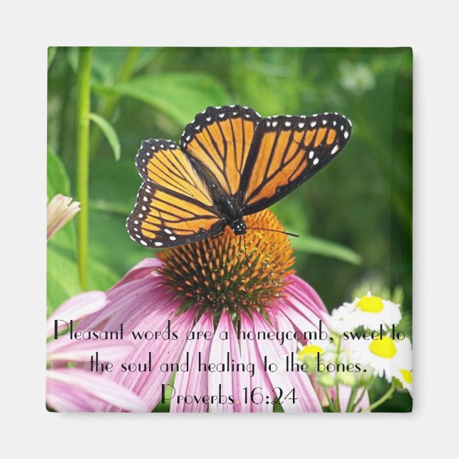 Sweet to the Soul Bible Vers Schmetterling Blume Magnet (Vorne)