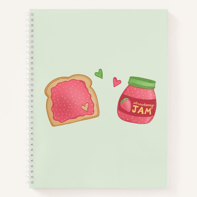 Sweet Toast und Strawberry Jam Notizbuch (Vorderseite)