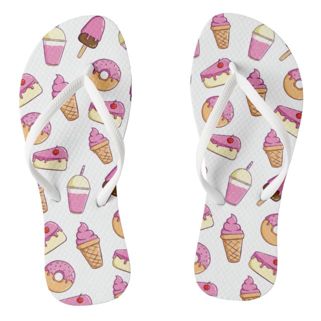 Sweet Tooth Dessert Muster Flip Flops (Fußbett)