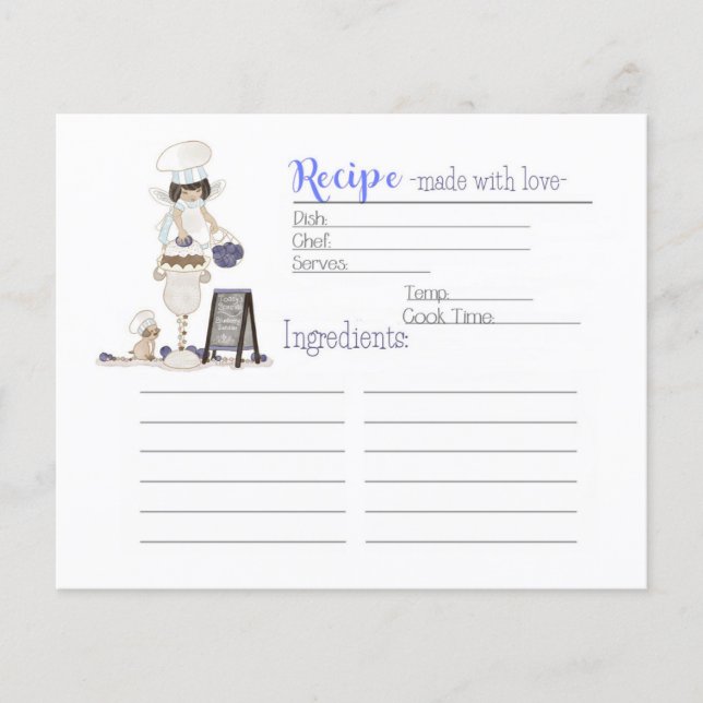 Sweet Tooth Fairy - Dessert Recipe Card (Vorderseite)
