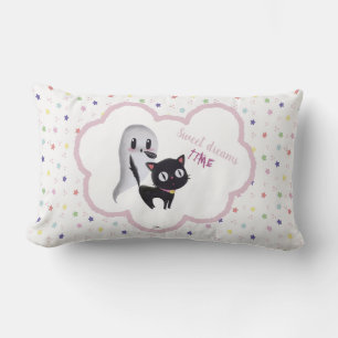 Sweet Träume Halloween Cat und Stars Pillow Lendenkissen