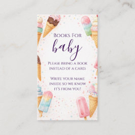 Sweet Treat Ice Cream Pastel Books for Baby Shower Begleitkarte
