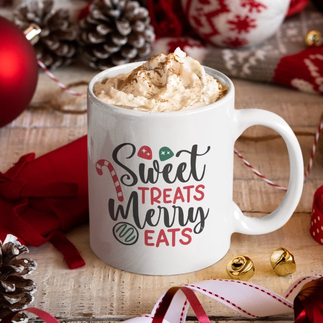 Sweet Treats Merry Eats Cute Christmas Kaffeetasse (Von Creator hochgeladen)