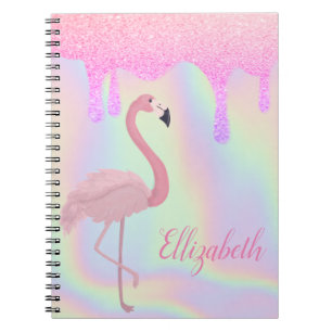 Sweet Trendy Holographic, Pink Flamingo Notizblock