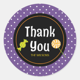 Sweet Trick oder Treat Halloween Danke Runder Aufkleber