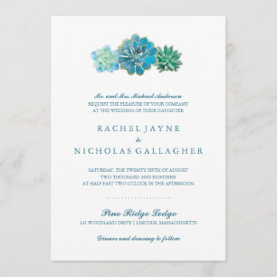 Sweet Trio Succulents Hochzeit Einladung