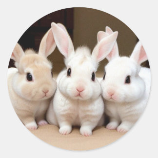 Sweet Trio von Fluffy Bunnies Runder Aufkleber