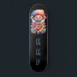 *~* Sweet Troll AP89 Neon Rainbow Initials Blume Skateboard<br><div class="desc">(Suchen Sie den Code AP89 für Troll-Objekte und AP88 für mittelalterliche Themen ) Einfache Übertragung auf andere Zazzle-Produkte. Skateboard im Hintergrund. Die NEON Rainbow Farben sind nur Pop der TROLL-Bilder und LETTERS. Personalisieren / Personalisieren Sie Ihre INITIALE / MONOGRAMM. Whimsical Niedlich lustig Long Hair Troll . Helle RAINBOW Neonfarben. Dies...</div>