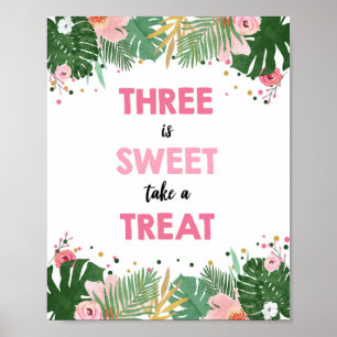 Sweet Tropical Safari Girl Geburtstagszeichen Poster