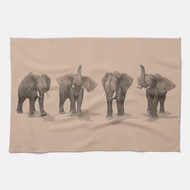 Sweet Trumping Elephants Quartett Handtuch (Horizontal)