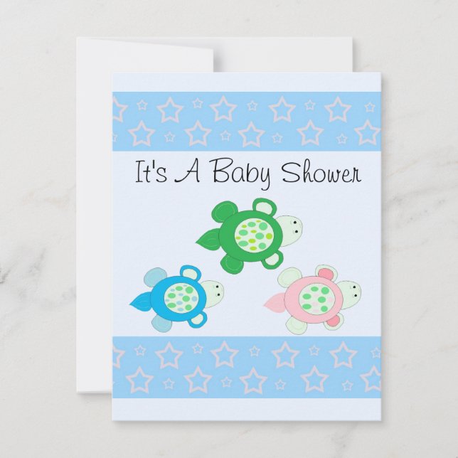 Sweet Turtle Baby Dusche Einladung (Vorderseite)