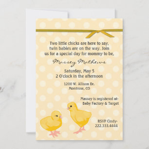 Sweet Twin Chicks Dusche Einladung