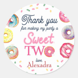 Sweet Two 2. Geburtstag Runder Aufkleber