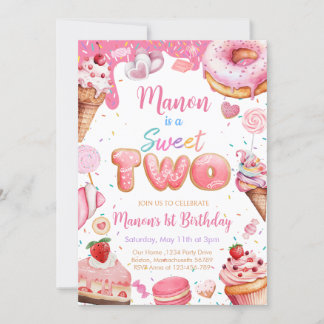 Sweet Two Birthday Girl Einladung