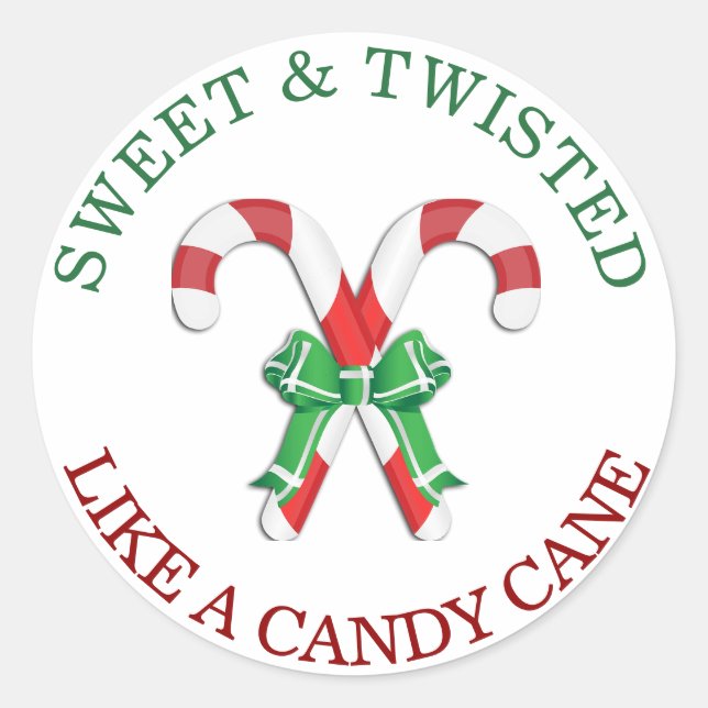 Sweet und geflechtet wie ein Candy Cane Sticker (Vorderseite)