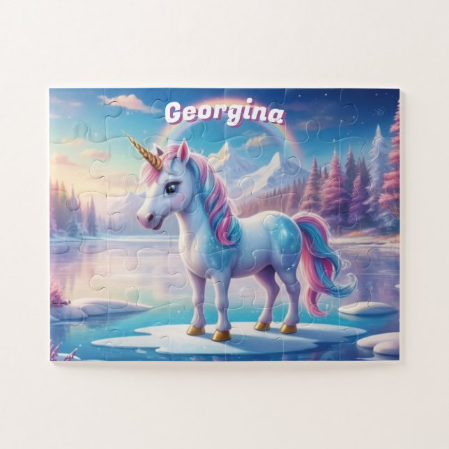 Sweet Unicoron am Frostsee Puzzle (Horizontal)