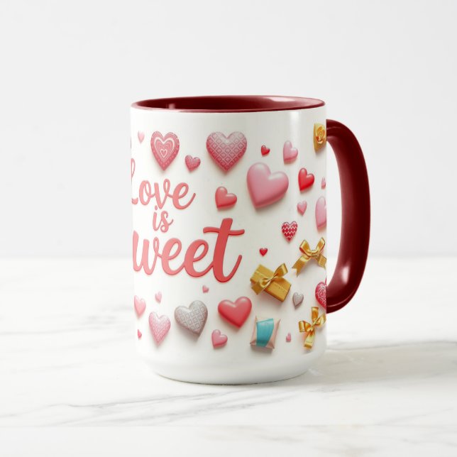 Sweet Valentine Chocolate Heart  Tasse (VorderseiteRechts)