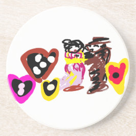 Sweet Valentine day dolls Getränkeuntersetzer