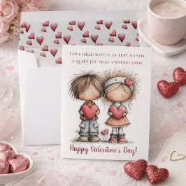Sweet Valentine Friends – Whimsical Kids  Feiertagskarte