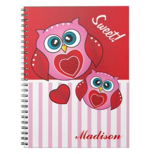 Sweet Valentine Owls Notizblock