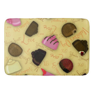 Sweet Valentine - Valentine's Day Candy Pattern Badematte