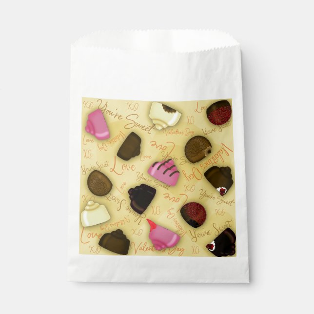 Sweet Valentine - Valentine's Day Candy Pattern Geschenktütchen (Vorderseite)
