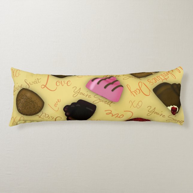 Sweet Valentine - Valentine's Day Candy Pattern Seitenschläferkissen (Vorderseite)
