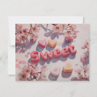 Sweet Valentines Day Card with Cherry blossom Feiertagskarte