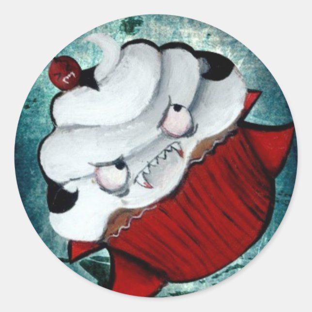 Sweet Vampire Cupcake Runder Aufkleber (Vorderseite)