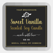 Sweet Vanilla Produktverpackungsmarken Gold Black