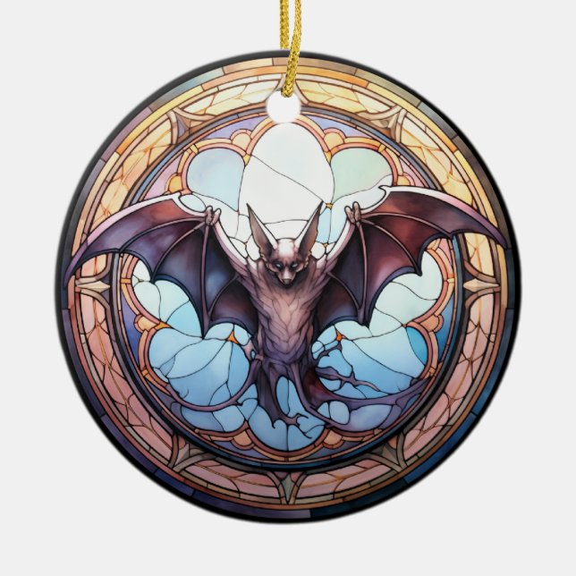Sweet verklebtes Glas Spooky Flying Bat Keramik Ornament (Vorne)