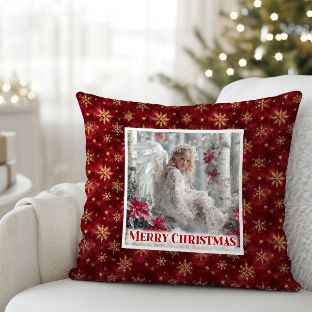 Sweet Victorian Angel Red Gold Festive Christmas  Kissen (Sweet Victorian Angel Red Gold Festive Christmas Pillow

)