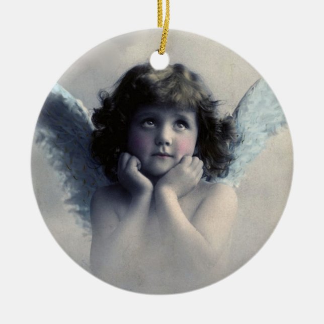 Sweet Vintag Angel Christmas Keramikornament (Vorne)
