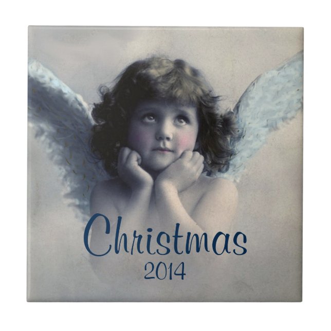 Sweet Vintag Angel Christmas Memento Fliese (Vorderseite)