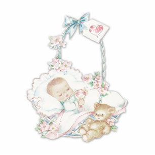 Sweet Vintag Baby Girl Freistehende Fotoskulptur