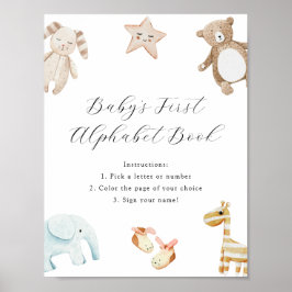 Sweet Vintag Baby Toy Baby's First Alphabet Book Poster