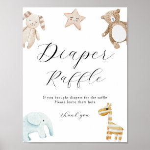 Sweet Vintag Baby Toy Diaper Raffle-Zeichen Poster