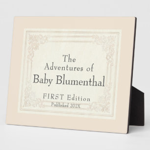 Sweet Vintag Book Titel Personalisiert Baby Sign Fotoplatte
