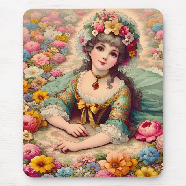 ~ Sweet Vintag Girl Blume ~ Mousepad (Vorne)