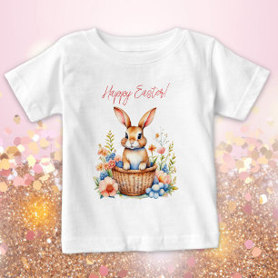 Sweet Vintag Happy Oaster Bunny Rabbit Baby T-shirt