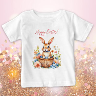 Sweet Vintag Happy Oaster Bunny Rabbit Baby T-shirt