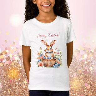 Sweet Vintag Happy Oaster Bunny Rabbit T-Shirt