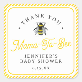 Sweet Vintag Mama-to-Bee Babydusche Vielen Dank Quadratischer Aufkleber