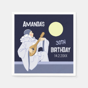 Sweet Vintag Pierrot Clown Lute Moon CC1272 Party Serviette