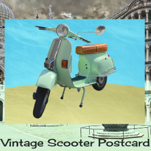 Sweet Vintag Scooter Fun Postkarte