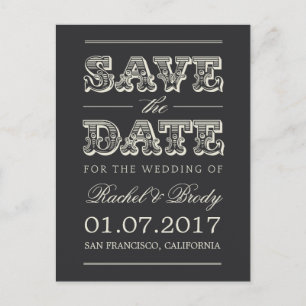 Sweet Vintage Wedding - Kohle Ankündigungspostkarte