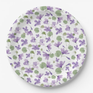 Sweet Violets Party Plate Pappteller